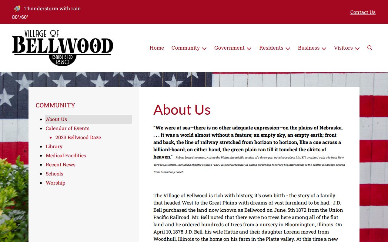 Bellwood official history source for local criminal records context