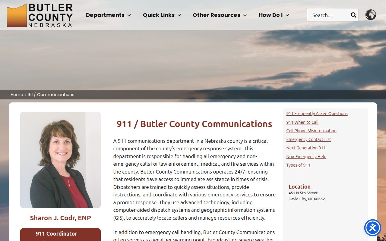 Butler County arrest history and 911 Communications records
