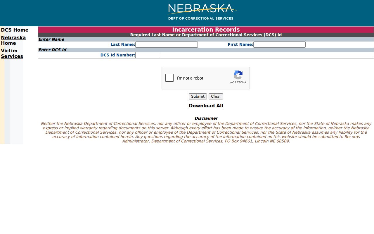 Butler County arrest history and NDCS state incarceration search