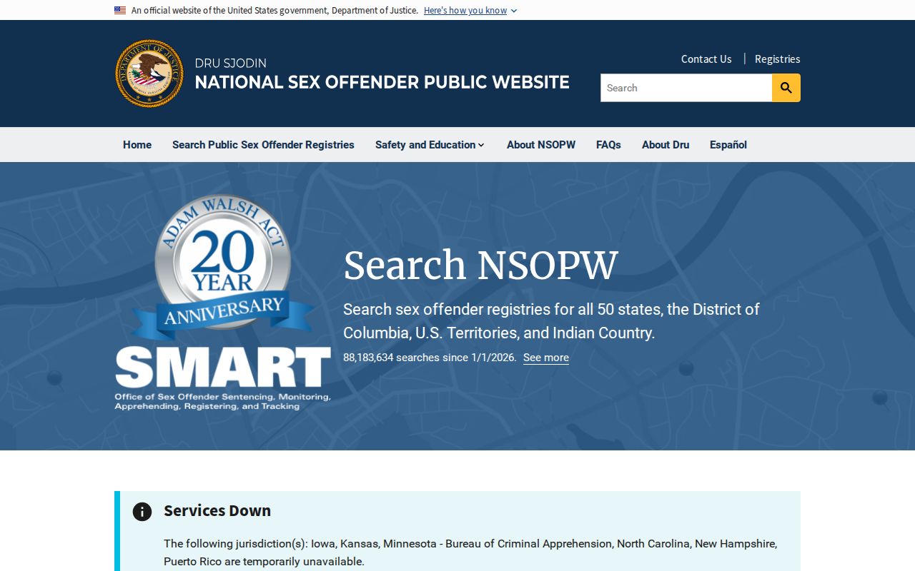 Butler County sex offender check using the national NSOPW search