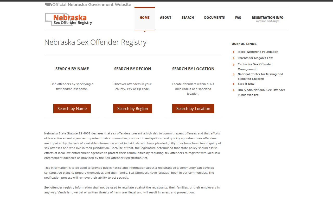 Butler County sex offender check on the Nebraska registry home