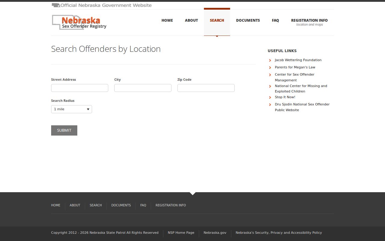 Butler County sex offender registry location and radius search