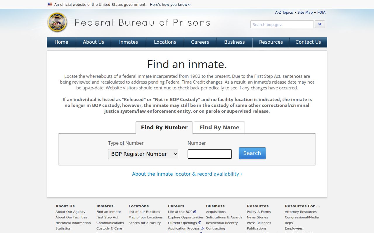 Butler County criminal history federal inmate locator