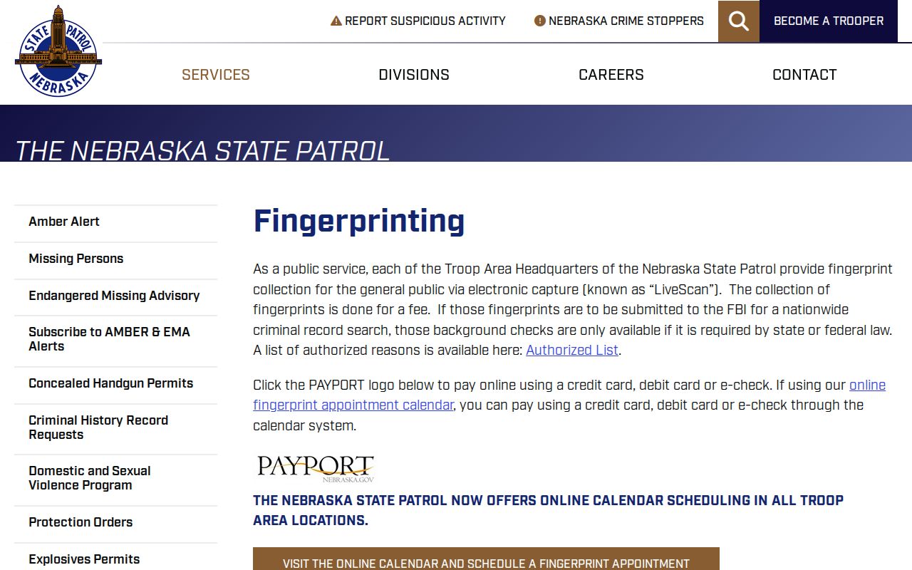 Butler County criminal records Nebraska fingerprinting channel